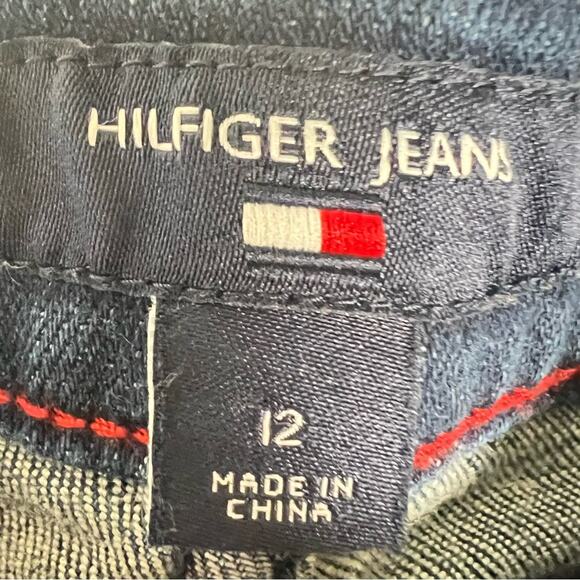 Tommy Hilfiger dark wash Tribeca straight jeans w tie-dye accents size 12 B153 - Picture 2 of 4